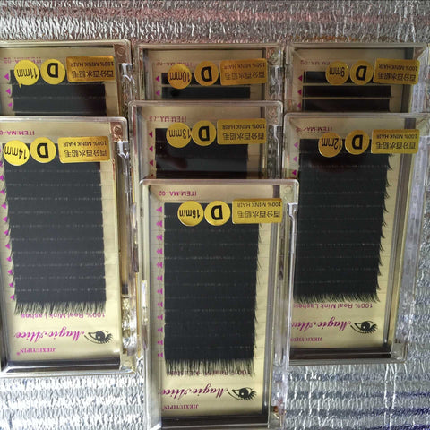 Individual Natural Mink Eyelash Extension , 100% real mink  D curl